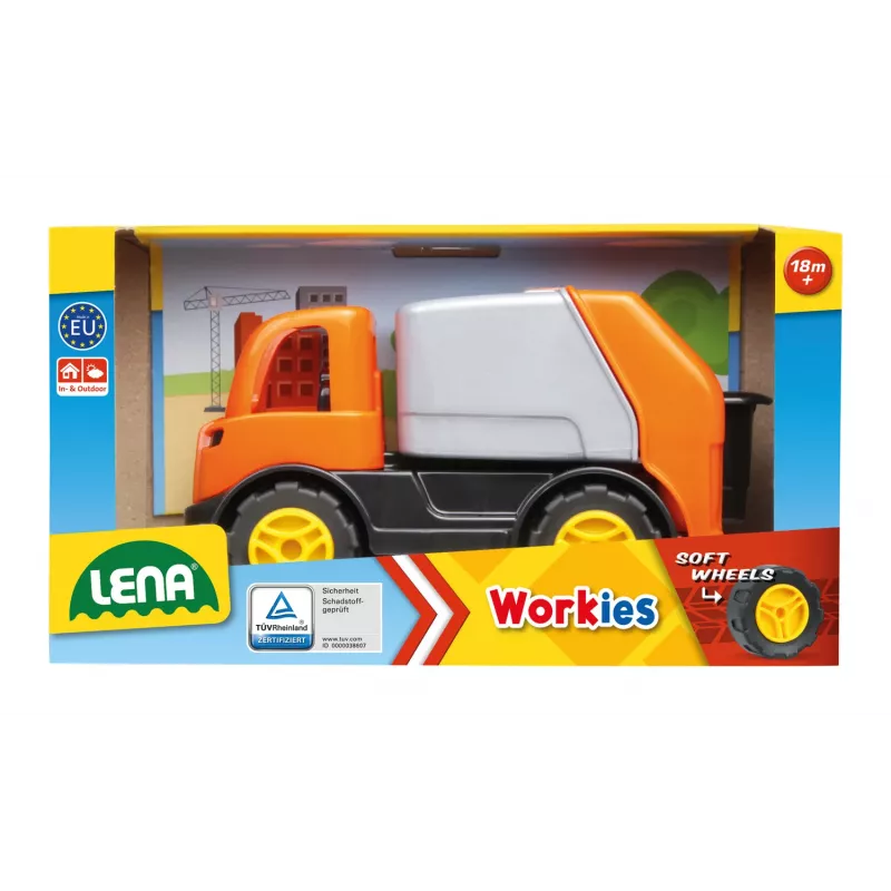 Veículo de brincar camião do lixo Lena 01264 — brinquedo infantil em metal e plástico, multicolorido, a partir dos 1,5 anos
