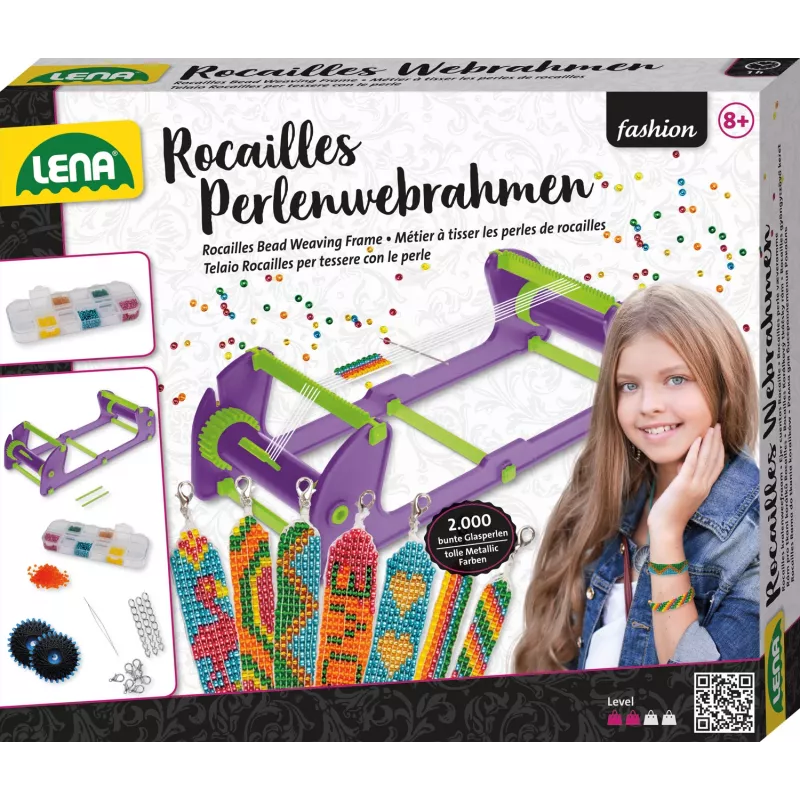 Bastidor de tear de contas Lena 42722 Rocailles – bastidor de tear leve e de altura ajustável