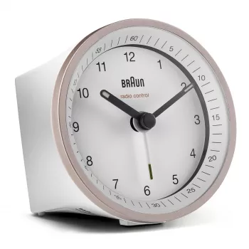 Despertador de quartzo Braun BC07 rosa, branco