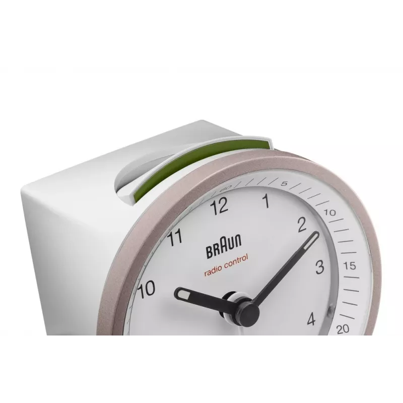 Despertador de quartzo Braun BC07 rosa, branco