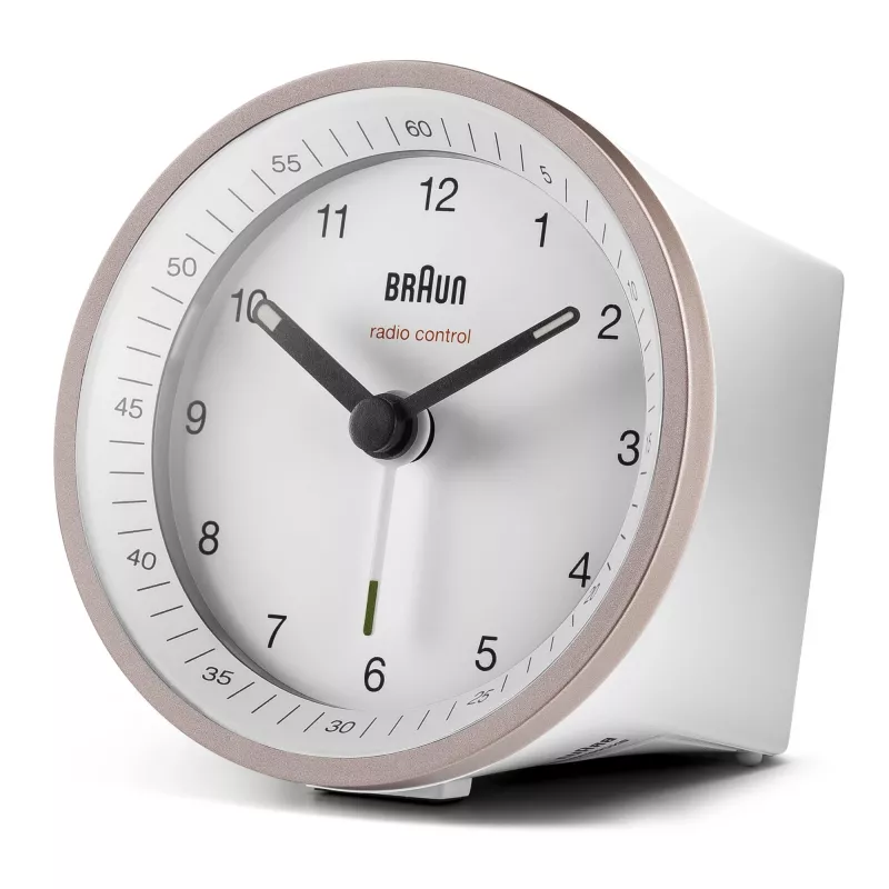 Despertador de quartzo Braun BC07 rosa, branco