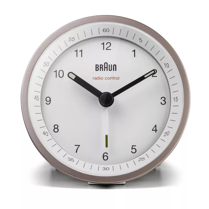 Despertador de quartzo Braun BC07 rosa, branco