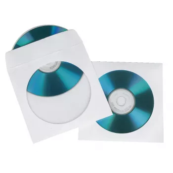 Capas de papel para CD Hama, branco, 100 unid./embalagem, 1 disco