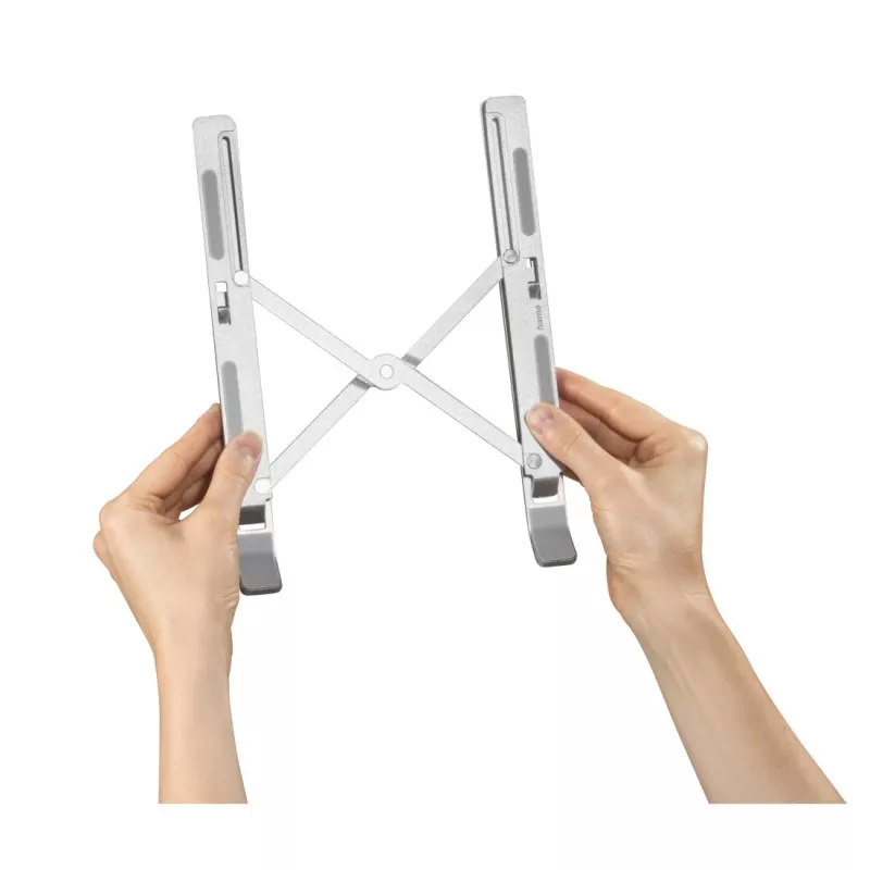 Suporte para portátil Hama em alumínio prateado 39,1 cm (15,4 polegadas)