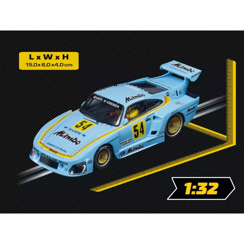 Carro de corrida CARRERA Porsche Kremer 935 K3 «No.54» – ciano, a partir dos 8 anos