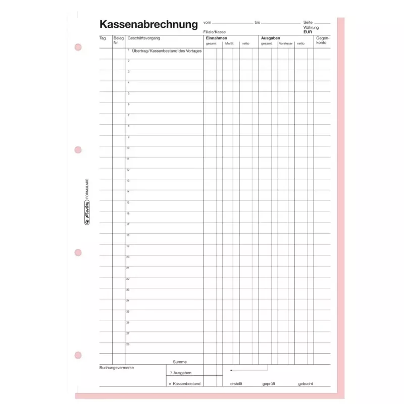 Livro de formulários de contabilidade Herlitz 882415 A4 100 páginas
