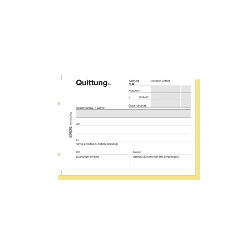 Bloco de recibos Herlitz 7876147 A6 80 folhas