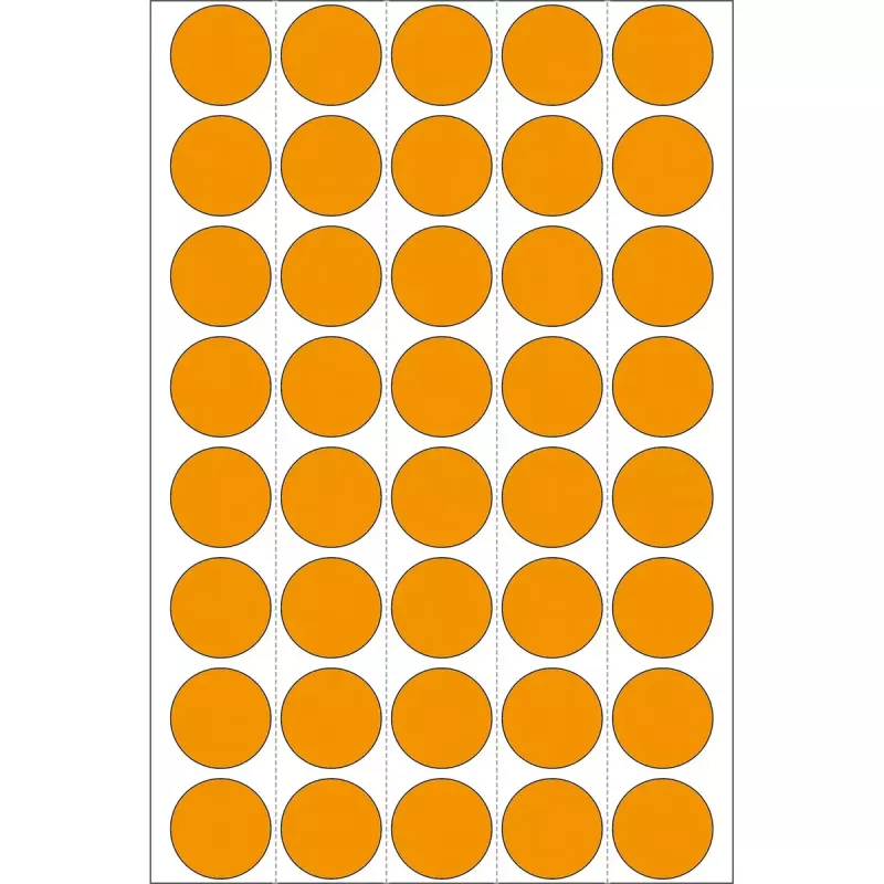 Etiquetas multiusos HERMA 2254 laranja vivo 19 mm redondas