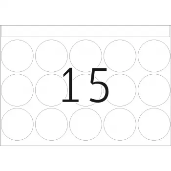 Etiquetas para máquinas de impressão HERMA DP1 Ø 32 mm redondas branco papel mate