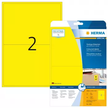 Etiquetas coloridas HERMA A4 199,6x143,5 mm amarelo papel mate 40 unid.