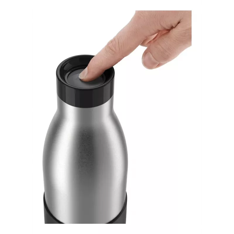 EMSA Bludrop Sleeve N3110500 garrafa de água fitness, desporto 500 ml aço inoxidável preto, aço inoxidável