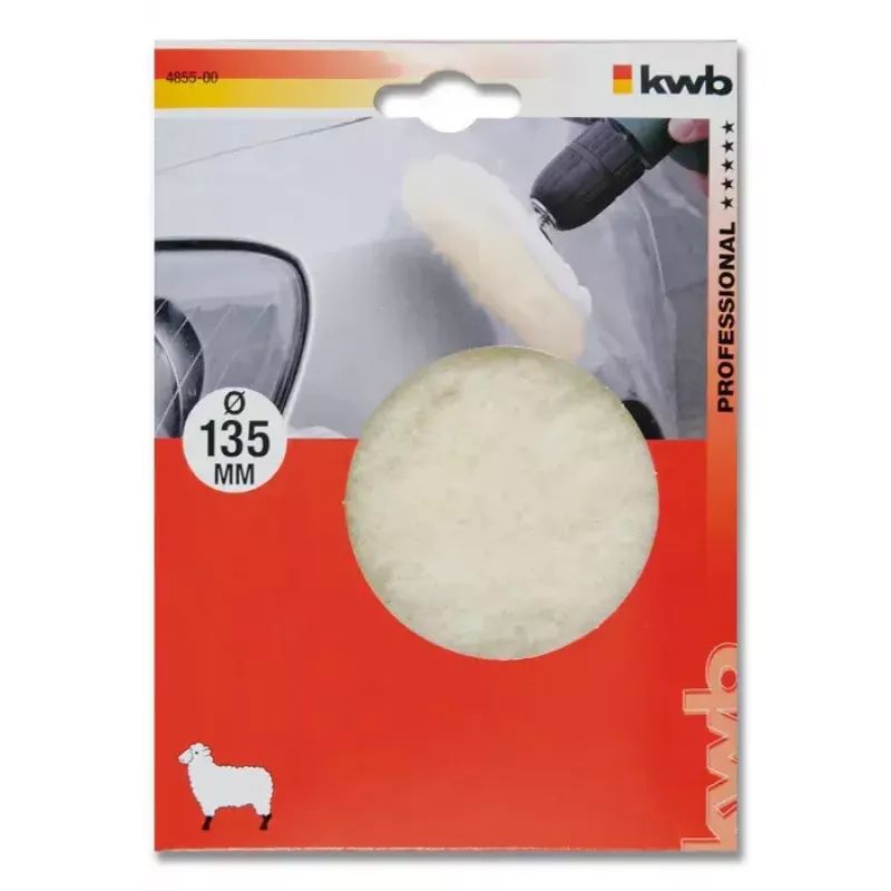 Esponja de polir KWB 485500 — almofada de polir, diâmetro de trabalho 13,5 cm, branco