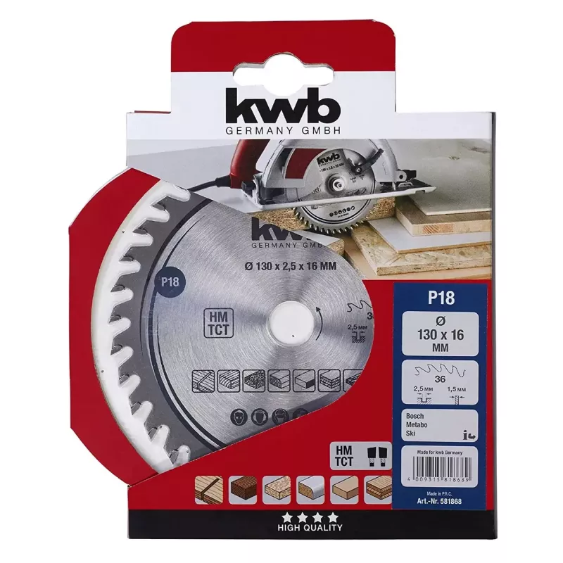 Disco de serra circular KWB 581868 para metal 1 unid. 190 g