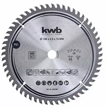 Disco de serra circular KWB 586168 com pastilhas de metal duro 1 unid.