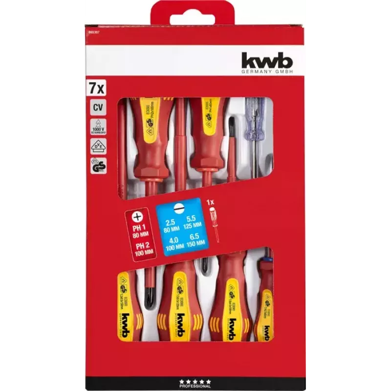 Conjunto de chaves de fendas manuais KWB 665307