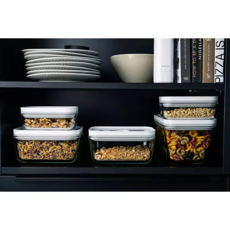 Caixa de armazenamento de alimentos ZWILLING FRESH & SAVE retangular 0,9 L, recipiente de vidro com tampa de plástico com fecho, adequada para forno/micro-ondas/frigorífico