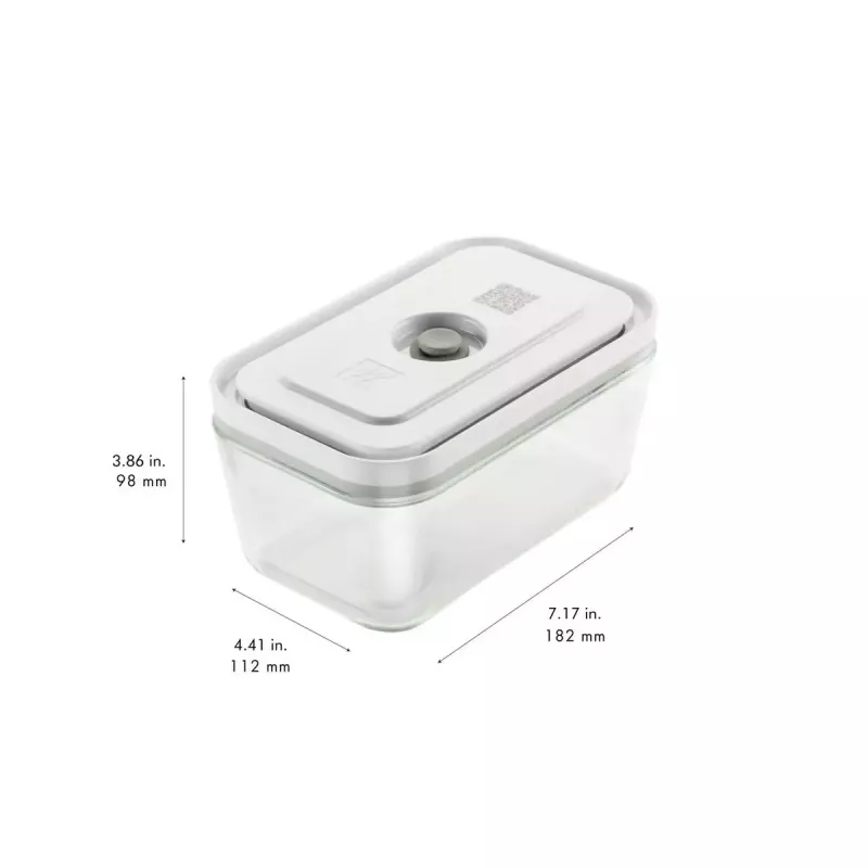 Caixa de armazenamento de alimentos ZWILLING FRESH & SAVE retangular 0,9 L, recipiente de vidro com tampa de plástico com fecho, adequada para forno/micro-ondas/frigorífico