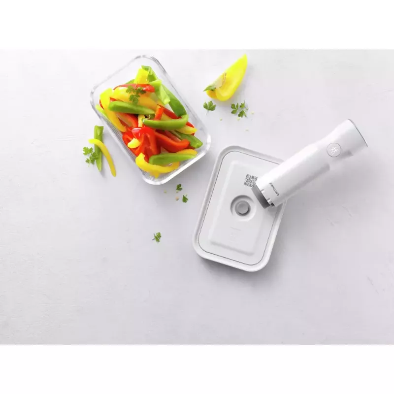 Caixa de armazenamento de alimentos ZWILLING FRESH & SAVE retangular 0,9 L, recipiente de vidro com tampa de plástico com fecho, adequada para forno/micro-ondas/frigorífico