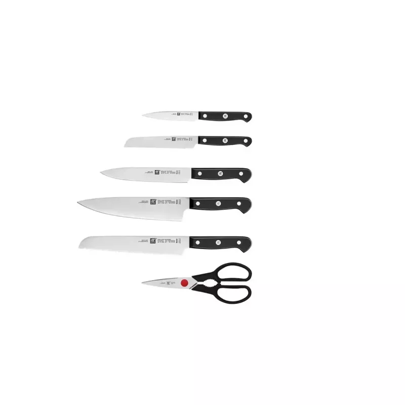 Conjunto de bloco com facas e talheres ZWILLING Gourmet 7 peças — lâminas de aço, cabos de plástico, 2,51 kg