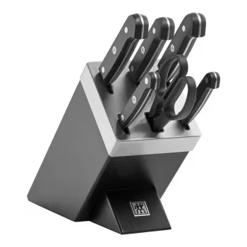 Conjunto de bloco com facas e talheres ZWILLING Gourmet 7 peças — lâminas de aço, cabos de plástico, 2,51 kg