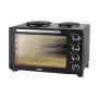 Unold Small kitchen all in one, fogão independente, preto, botão rotativo, preto, metal, vidro