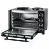 Unold Small kitchen all in one, fogão independente, preto, botão rotativo, preto, metal, vidro