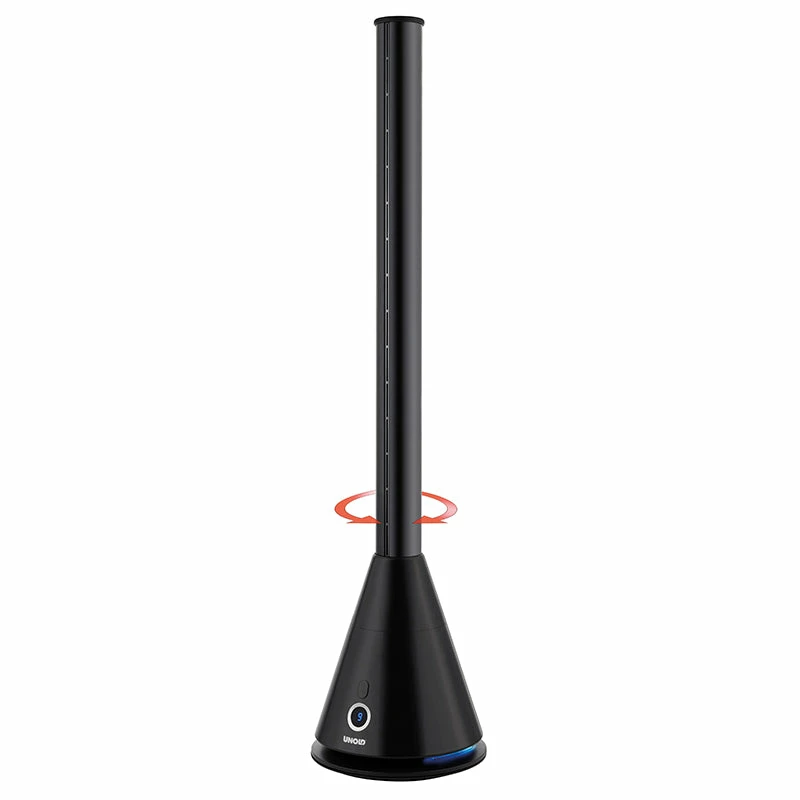 Unold torre de ventoinha preto Tower, ventoinha de torre doméstica, preto, chão, plástico, 90°, toque