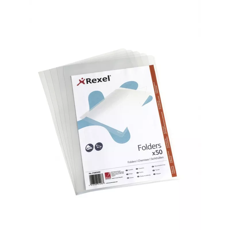 Rexel Crystal L pasta A4 transparente (50), 210 x 297 mm (A4), transparente, polipropileno (PP), 221 mm, 312 mm, 15 mm