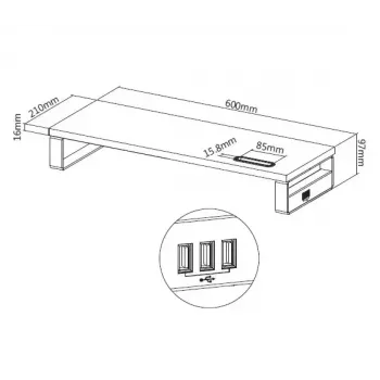 Equip 650881 Suporte de Secretária para Monitor com USB