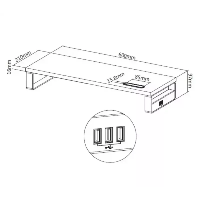 Equip 650881 Suporte de Secretária para Monitor com USB