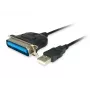 Equip Cabo adaptador de USB-A para paralelo (Centronics 36), 1,5 m, preto