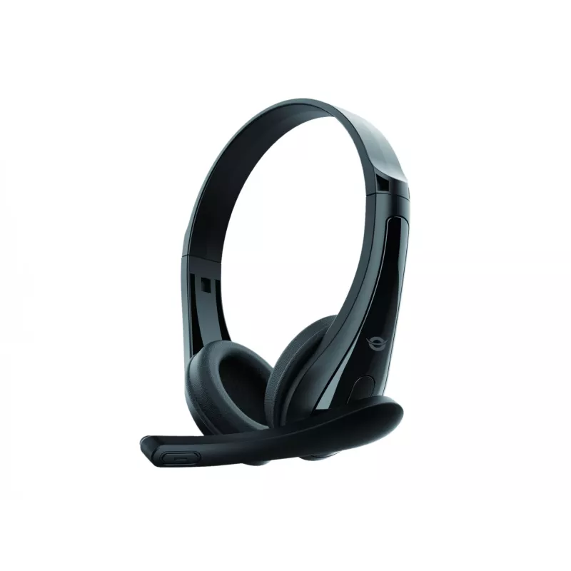 Headset com Fios CONCEPTRONIC POLONA06B3T, Estéreo 3,5 mm, Microfone com Cancelamento de Ruído, Supra-aural, 20–20000 Hz, Cabo de 1,8 m, Preto