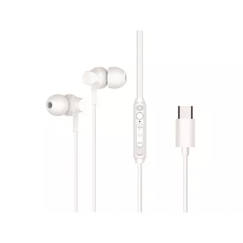 Headset In-Ear com Fios CONCEPTRONIC BRENDAN03W – USB-C, 20–20000 Hz, Cabo de 1,2 m, Branco