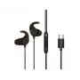 Headset In-Ear com Fios CONCEPTRONIC BRENDAN05B – USB-C, 20–20000 Hz, Cabo de 1,2 m, Gancho de Orelha (Preto)