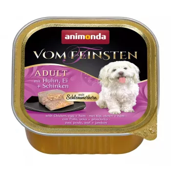 animonda Vom Feinsten Gourmet core Adult com frango, ovo e fiambre comida húmida para cães, 150 g
