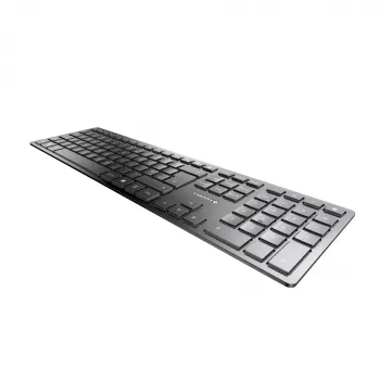 Teclado Cherry KW 9100 fino, sem fios, RF + Bluetooth, QWERTY, UK inglês, preto, 108 teclas, cabo de 1,2 m