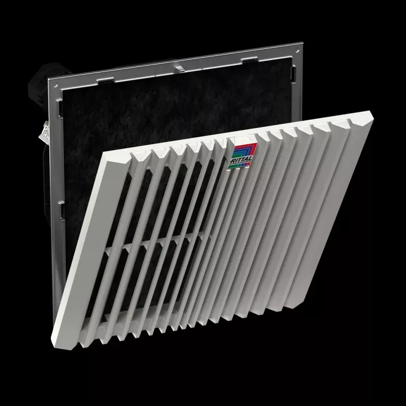 Acessório de rack Rittal 3244.800 ventilador de montagem 770 m³/h, 1 ventilador, caixa de plástico, branco