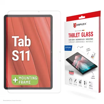 Vidro para tablet Displex (9H) para Samsung Galaxy Tab S11, moldura de montagem Eco, à prova de quebra