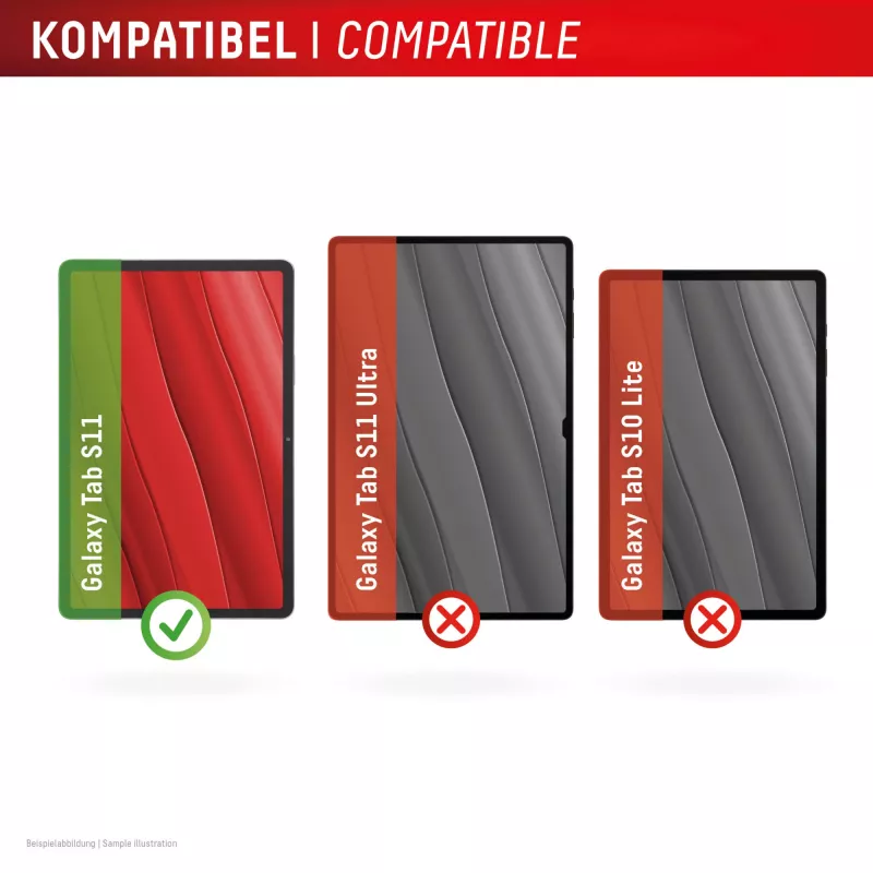 Vidro para tablet Displex (9H) para Samsung Galaxy Tab S11, moldura de montagem Eco, à prova de quebra