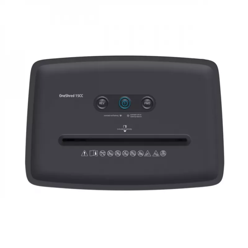 Destruidora de documentos HP OneShred 15CC corte em partículas 65 dB 22 cm branca