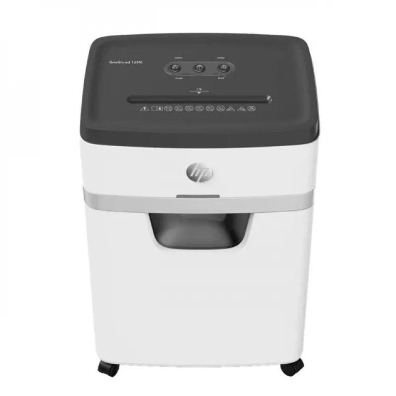 Destruidora de documentos HP OneShred 12MC corte em micro-partículas 2x15 mm 12 folhas 25 L 65 dB 220 mm branca
