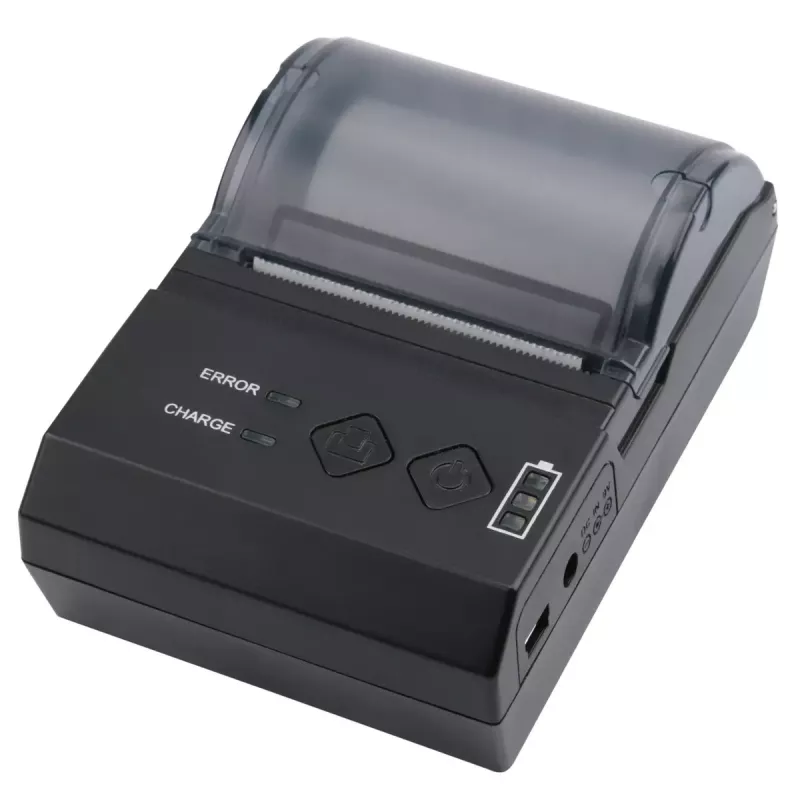 Impressora de etiquetas Olympia NCP 58 preta — sem fios, a pilhas, 200 x 200 DPI, 7,4 V LiPo, 114 × 80 × 50 mm