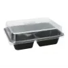 Recipiente de alimentos descartável Papstar 96554 preto PET 227x178x45mm