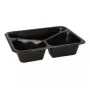 Recipiente de alimentos descartável Papstar 96554 preto PET 227x178x45mm