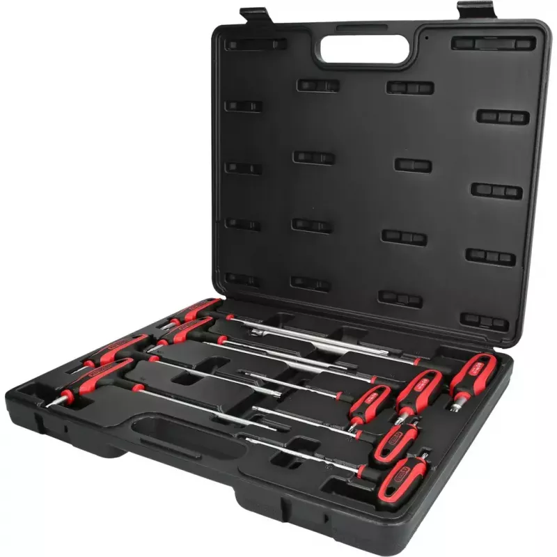KS Tools ERGOTORQUEplus Jogo de chaves Torx com cabo em T e furo, 9 peças, TB10-TB50 (151.8160)