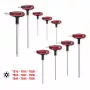 KS Tools ERGOTORQUEplus Jogo de chaves Torx com cabo em T e furo, 9 peças, TB10-TB50 (151.8160)