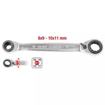 Chave de roquete KS Tools 503.4546 aço cromo-vanádio 16 19 mm 72 peças