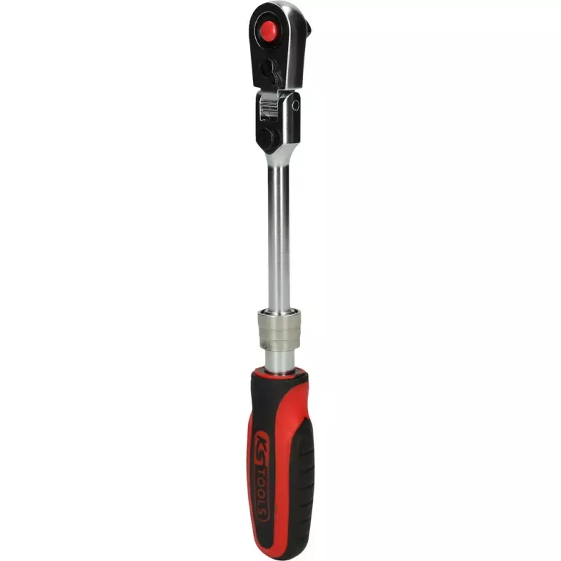 KS Tools 914.1420 1/4" SlimPOWER Roquete reversível com junta telescópica, 72 dentes