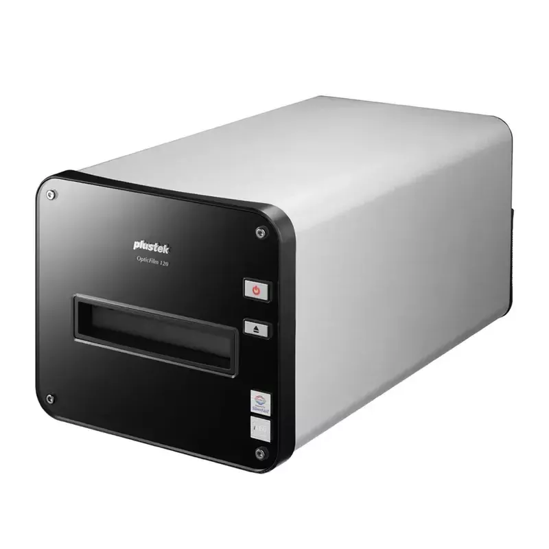 Scanner de filmes e diapositivos Plustek OpticFilm 120 preto, cinzento