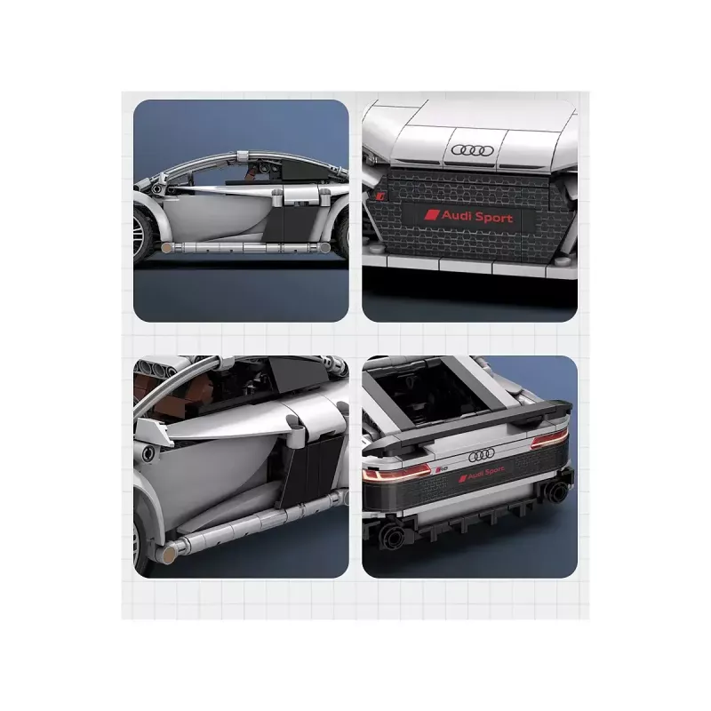 Jamara CaDA Audi R8 Coupé 1:14 cinzento, conjunto de blocos RC 2,4 GHz